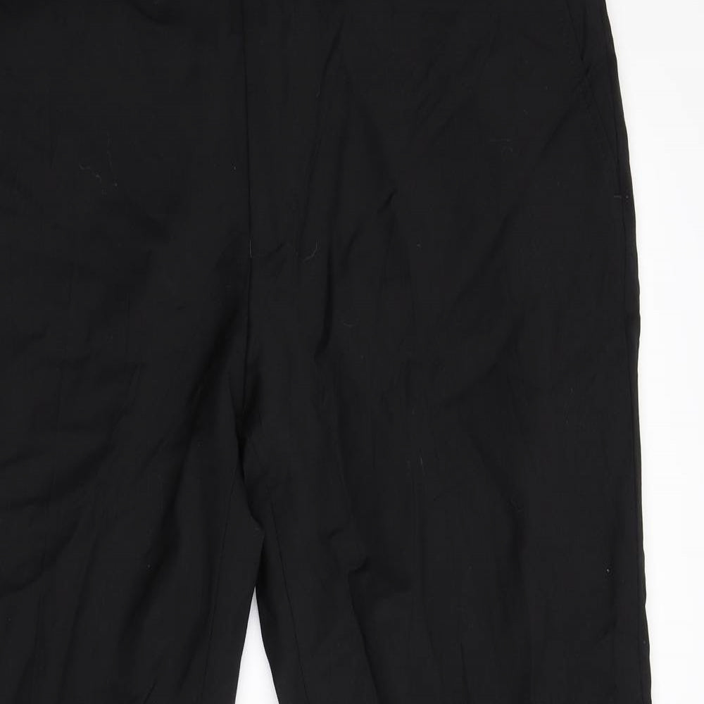 Preworn Womens Black  Flannel Trousers  Size 34 L28 in