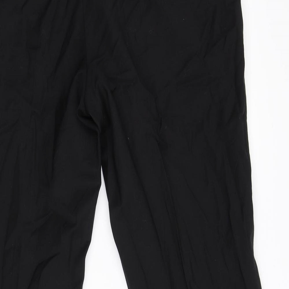 Preworn Womens Black  Flannel Trousers  Size 34 L28 in
