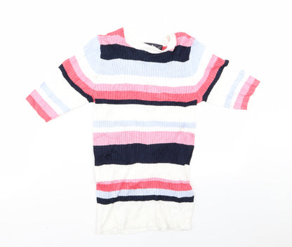 Marks & Spencer Womens Multicoloured Striped  Pullover Jumper Size M