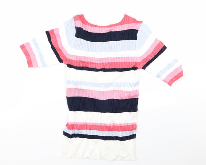 Marks & Spencer Womens Multicoloured Striped  Pullover Jumper Size M