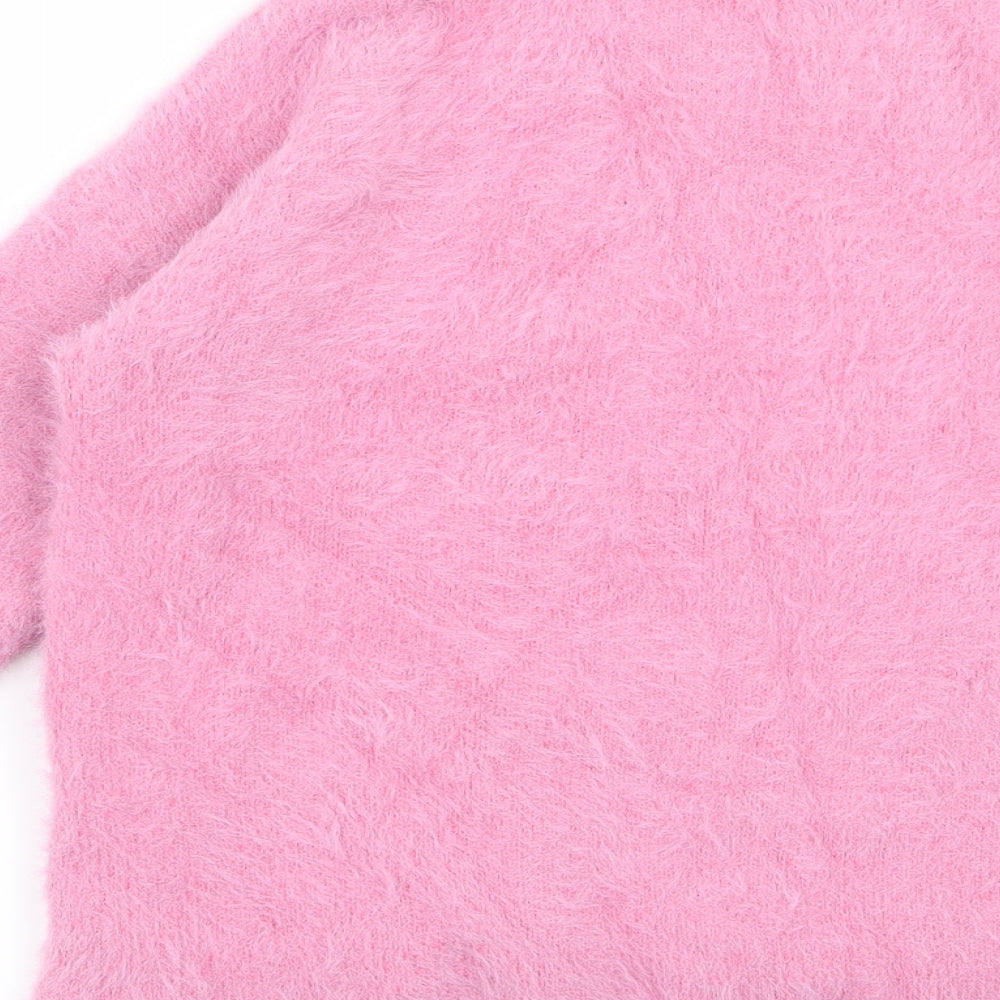 Preworn Girls Pink  Rayon Pullover Jumper Size 9 Years