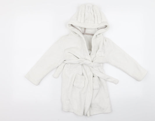 Preworn Girls White   Top Robe Size 2 Years
