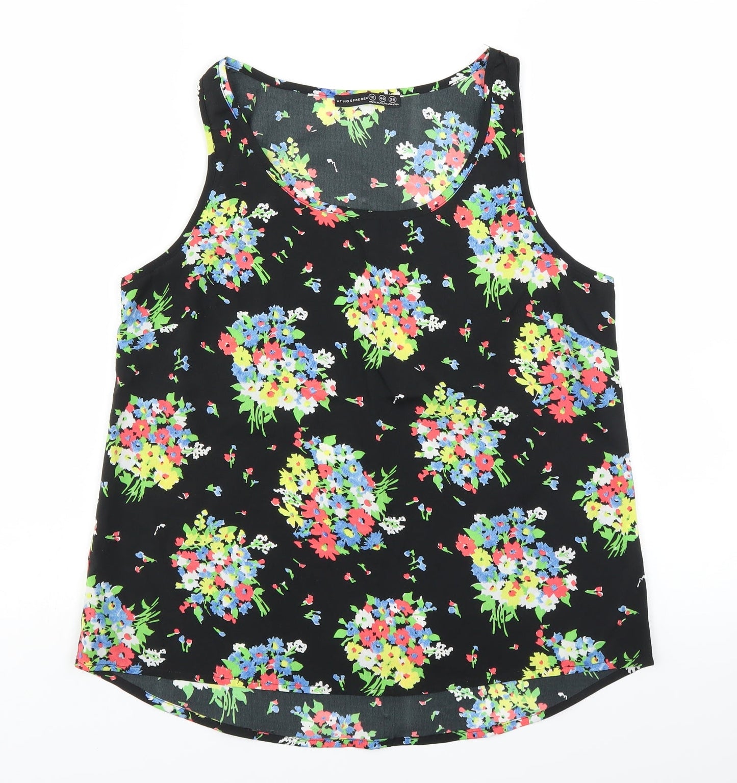 Atmosphere Womens Black Floral  Basic Blouse Size 12