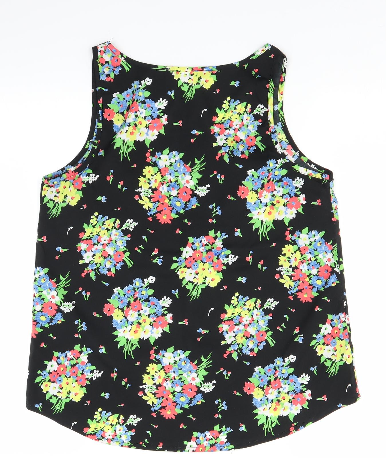 Atmosphere Womens Black Floral  Basic Blouse Size 12