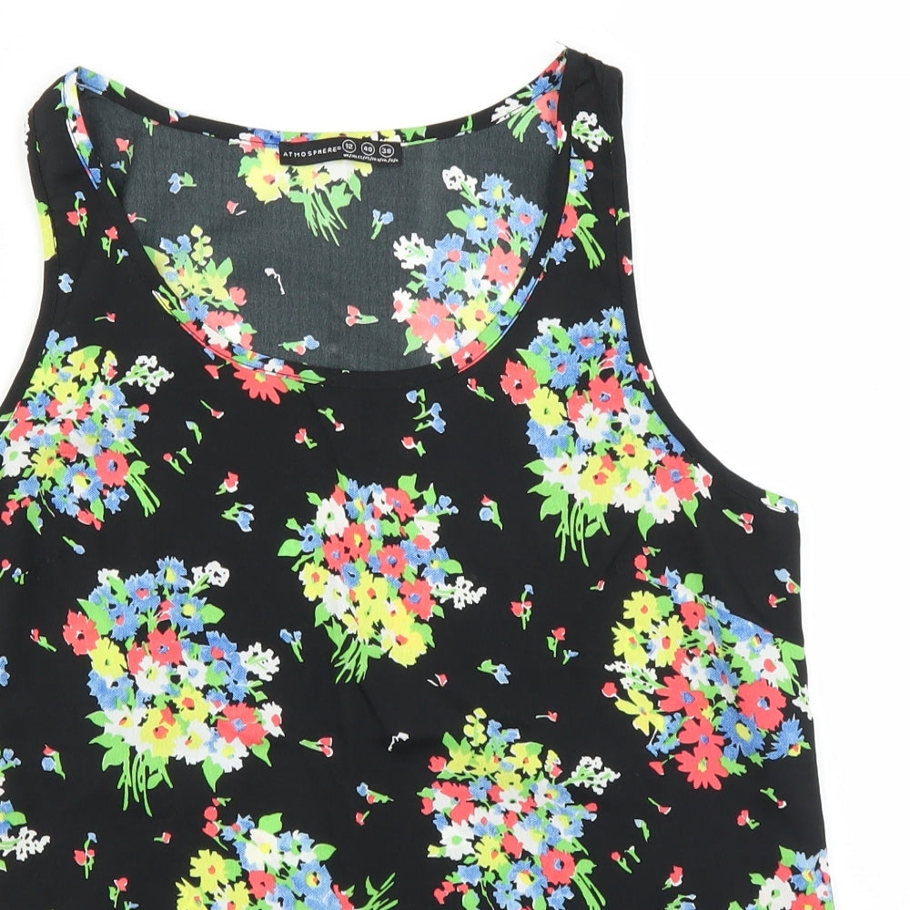 Atmosphere Womens Black Floral  Basic Blouse Size 12