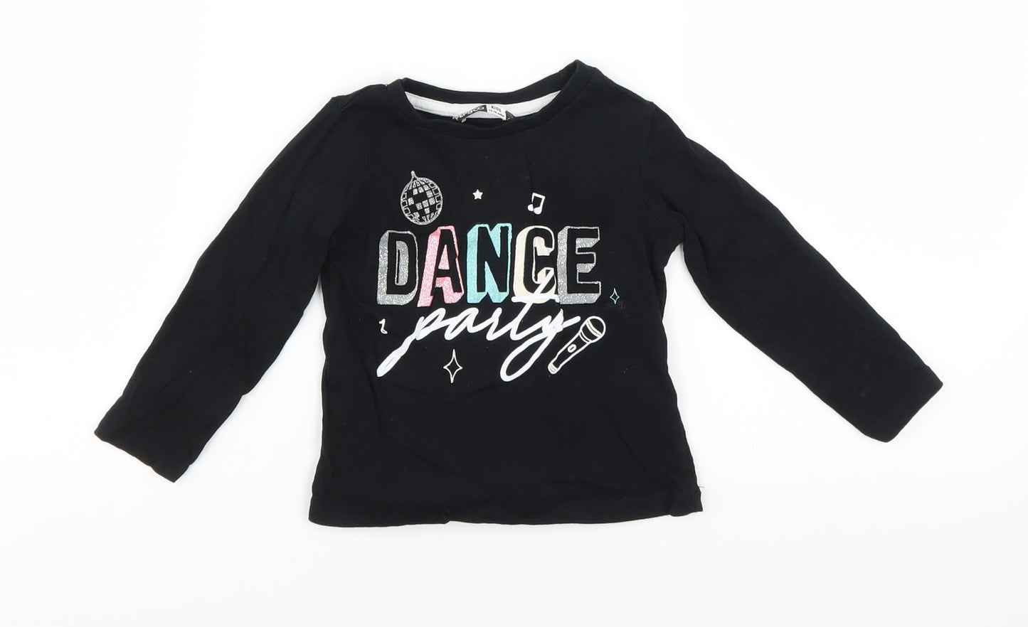PEP & CO Baby Black   Basic T-Shirt Size 12-18 Months  - dance party