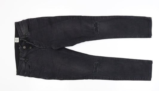 Quality Goods Mens Black  Denim Tapered Jeans Size 29 L30 in