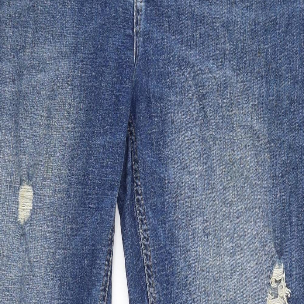 H&M Womens Blue  Denim Tapered Jeans Size M L28 in