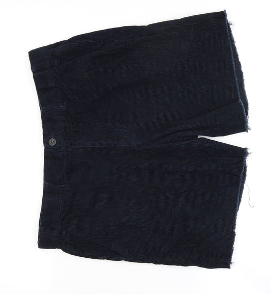 M&S Womens Blue  Corduroy Chino Shorts Size 34 in
