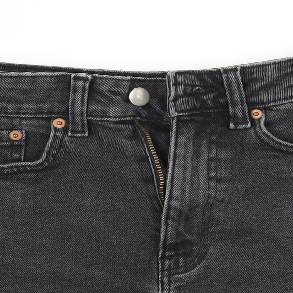 H&M Womens Black  Denim Hot Pants Shorts Size 34