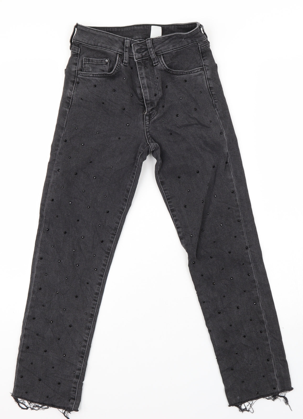 Preworn Womens Black  Denim Trousers  Size 6 L25 in