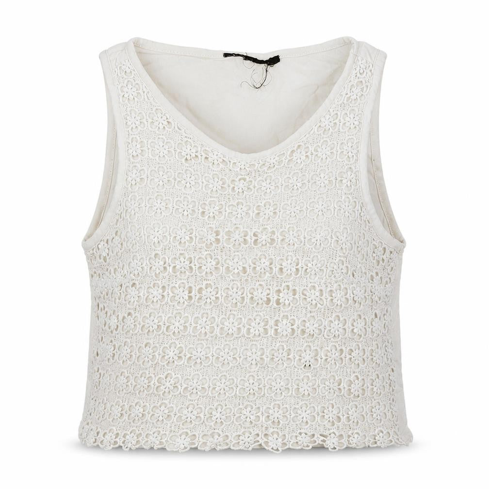 Topshop Womens White   Cropped Tank Size 8