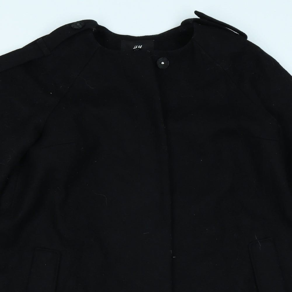 H&M Womens Black   Overcoat Coat Size 8