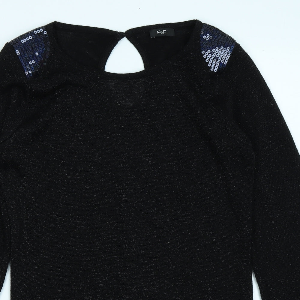F&F Womens Black   Pullover Jumper Size 10