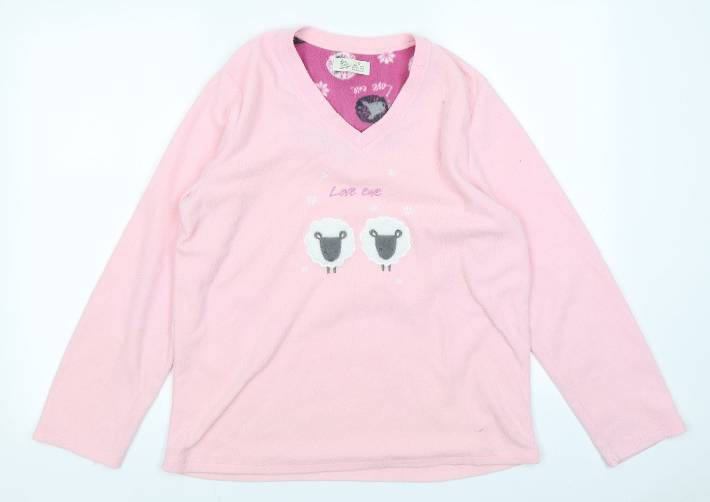Love to Lounge Womens Pink Solid  Top Pyjama Top Size S