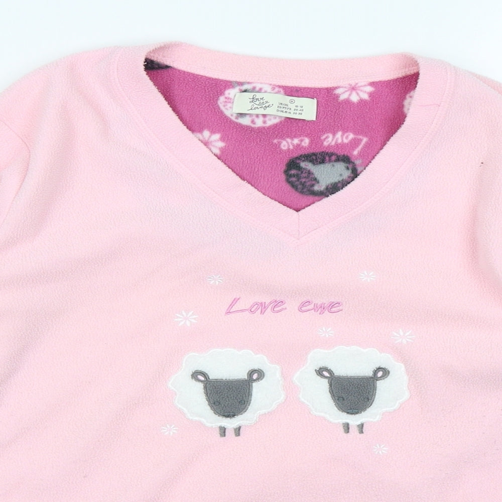 Love to Lounge Womens Pink Solid  Top Pyjama Top Size S