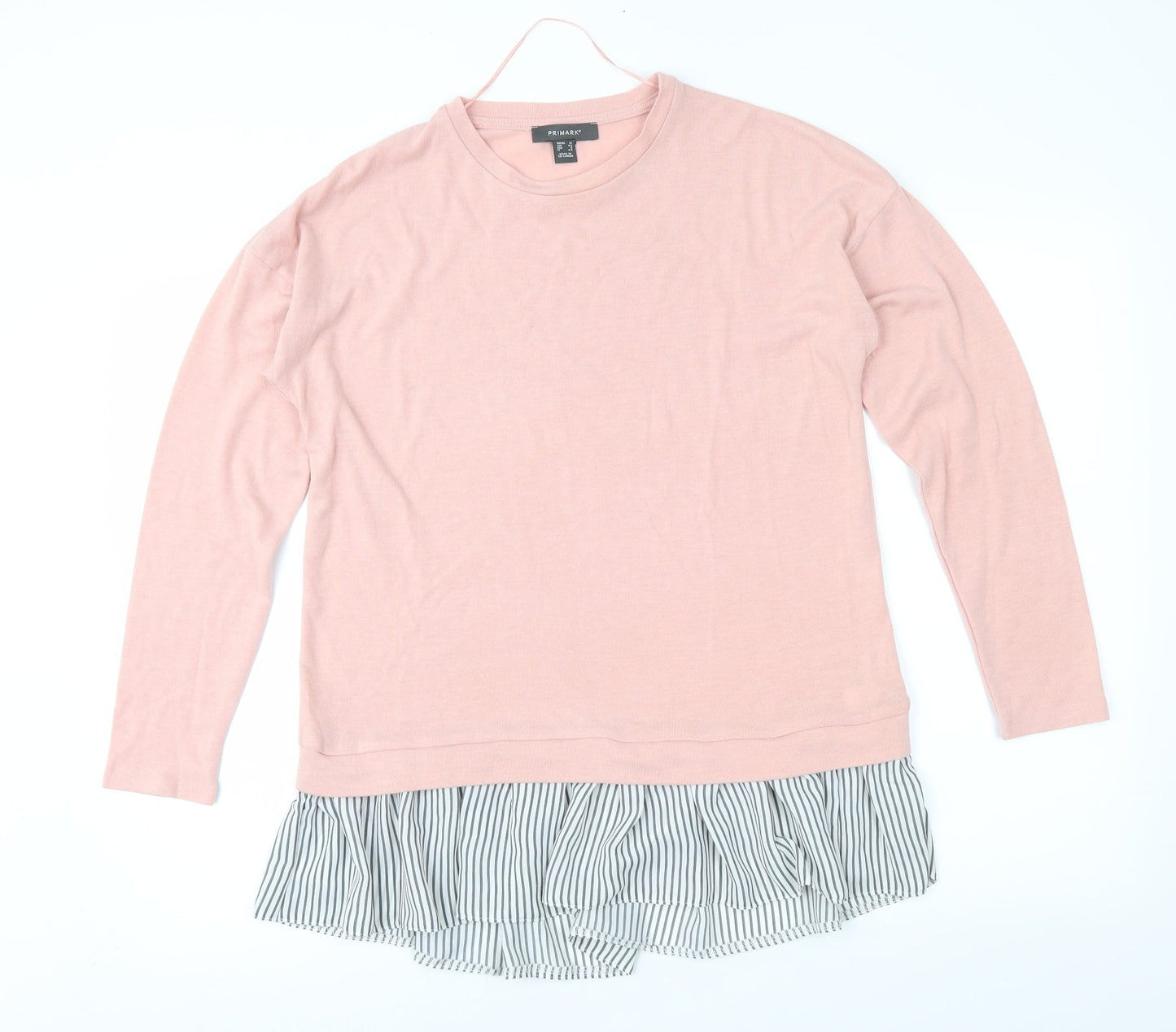Primark Womens Pink Striped  Pullover Jumper Size 12