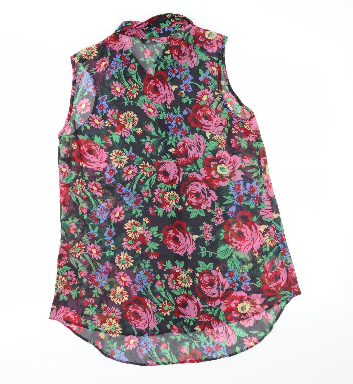 Dorothy Perkins Womens Black Floral  Basic Blouse Size 10