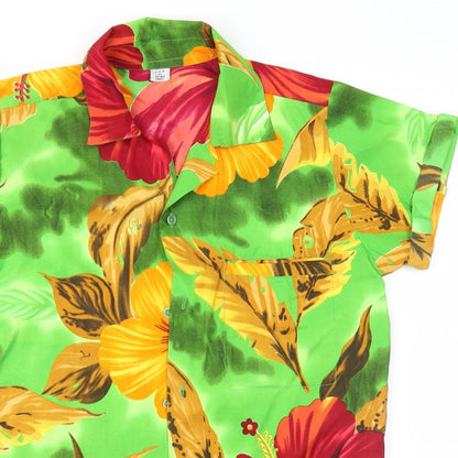 Preloved V.H.O Womens Green Floral  Basic Button-Up Size XS - Detail