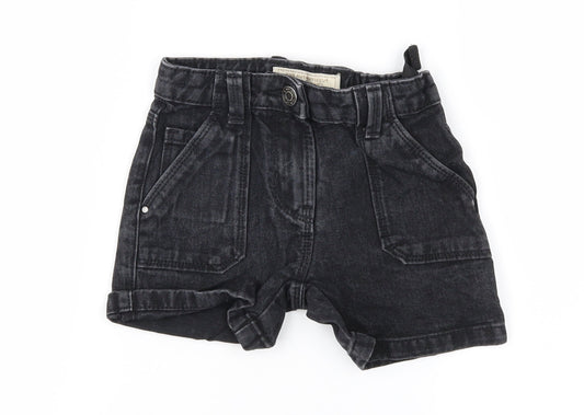 NEXT Girls Black  Denim Mom Shorts Size 3 Years