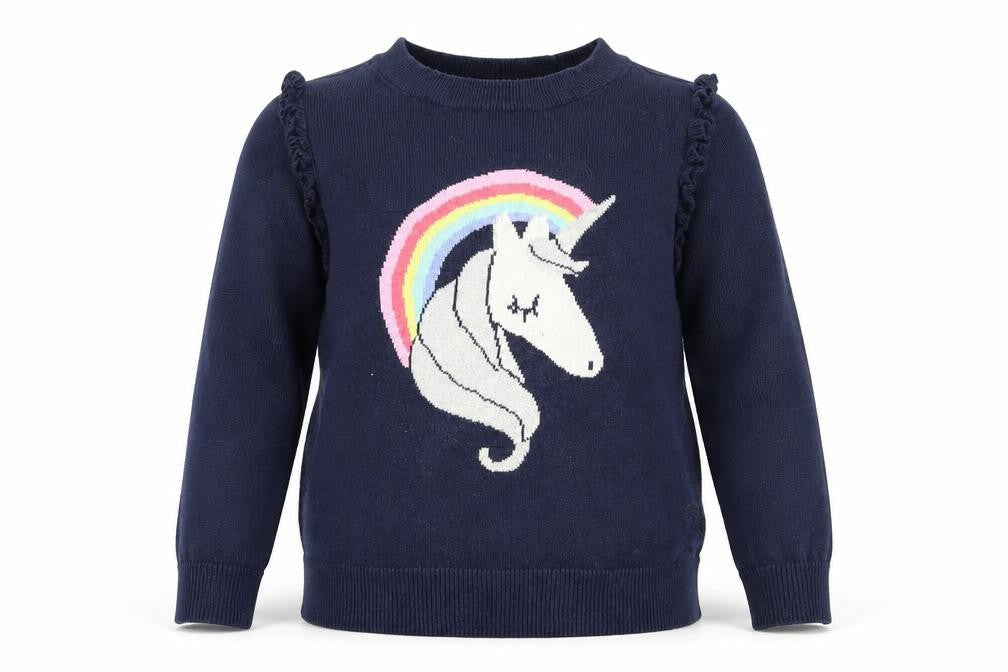 Gap Girls Blue Fair Isle  Pullover Jumper Size 5 Years