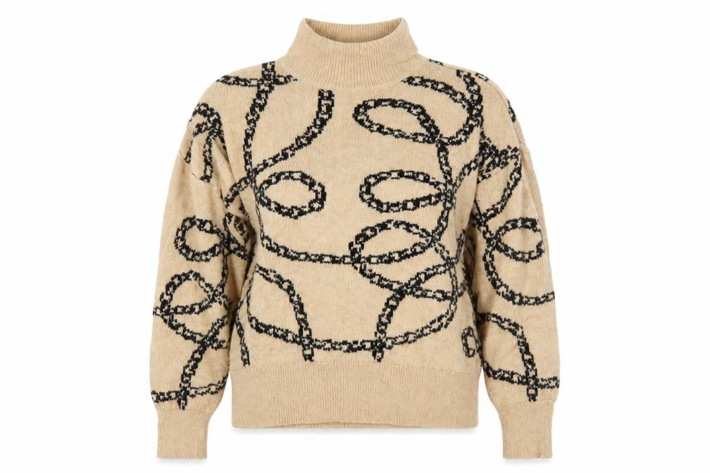 F&F Womens Brown Geometric  Pullover Jumper Size 6