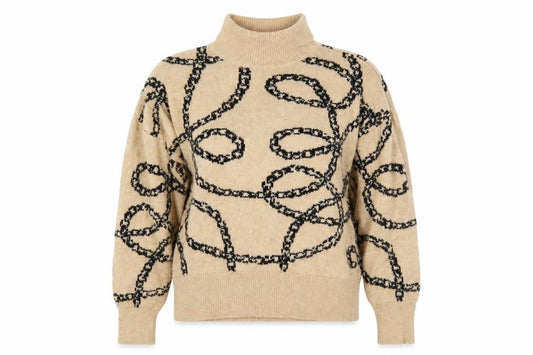 F&F Womens Brown Geometric  Pullover Jumper Size 6