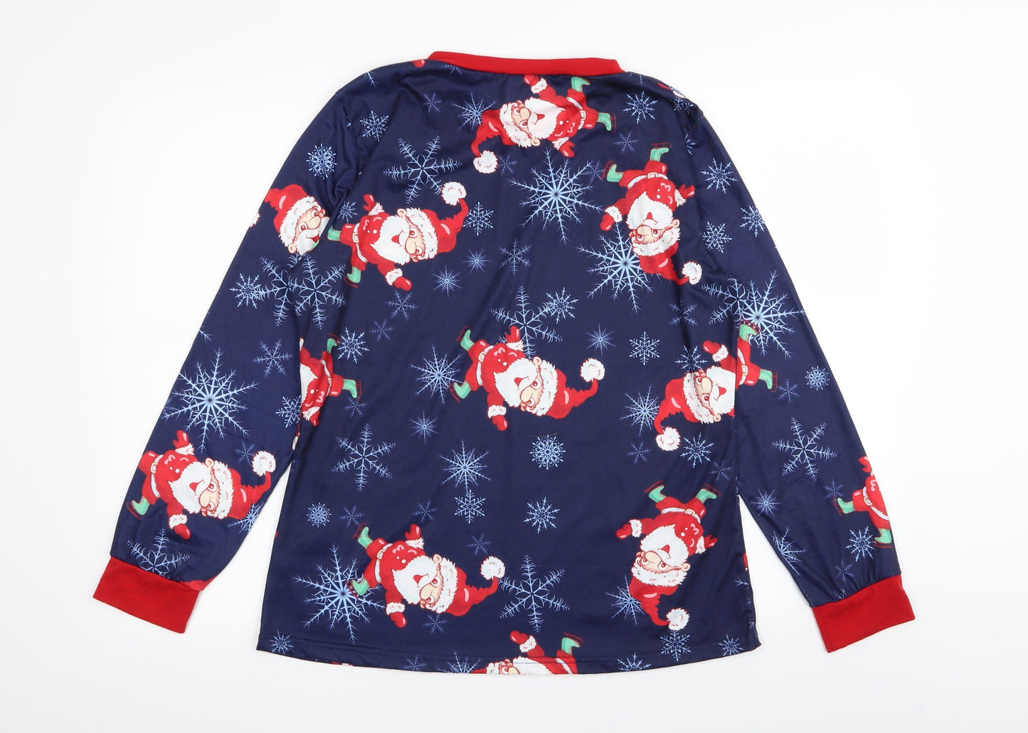 Preworn Womens Blue Solid  Top Pyjama Top Size L  - christmas