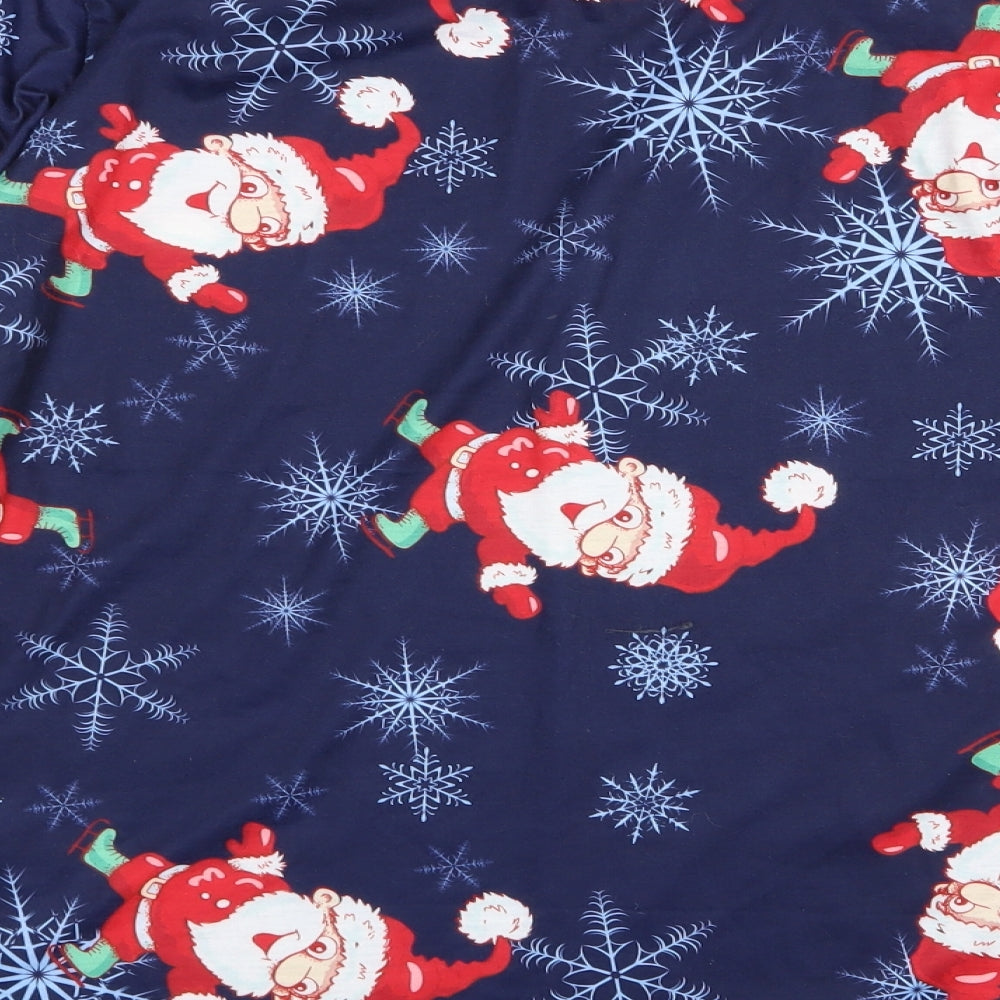 Preworn Womens Blue Solid  Top Pyjama Top Size L  - christmas