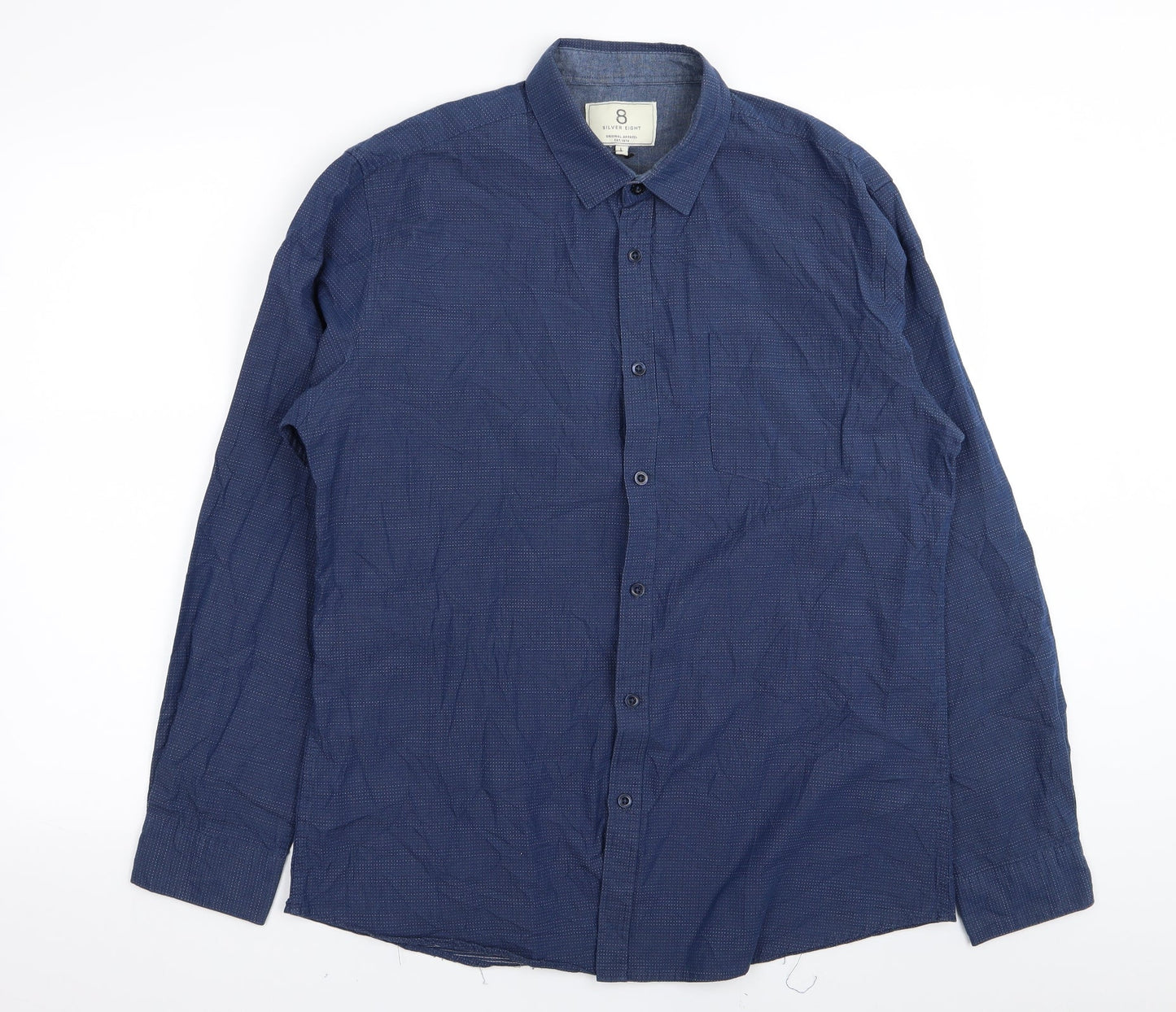 silver eight Mens Blue    Button-Up Size L