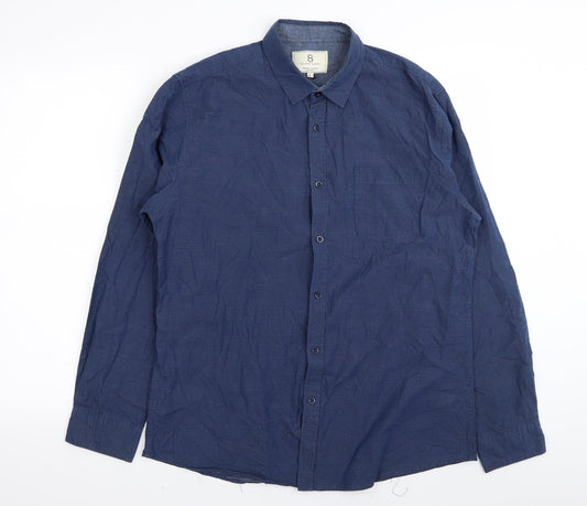 silver eight Mens Blue    Button-Up Size L