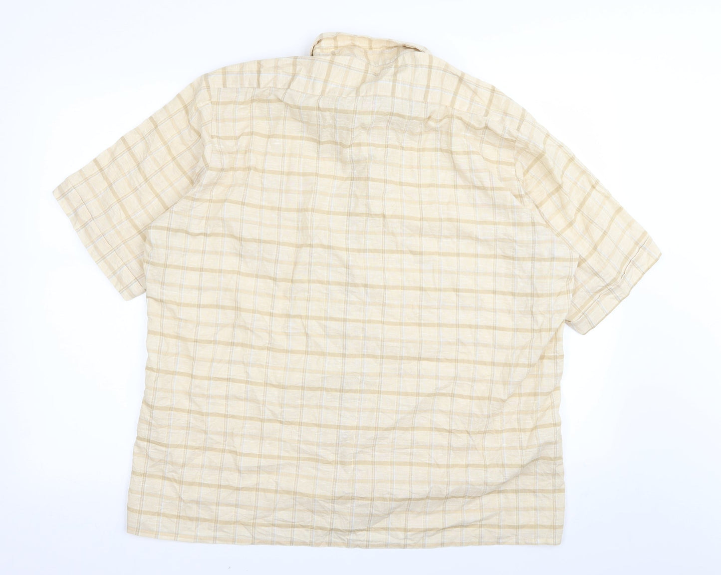 Leisure Mens Beige Check   Button-Up Size XL