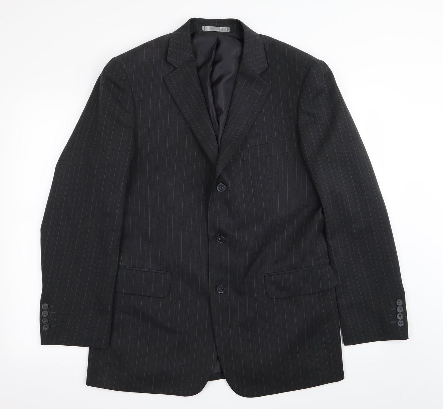 Taylor & Wright Mens Black Striped  Jacket Blazer Size 40