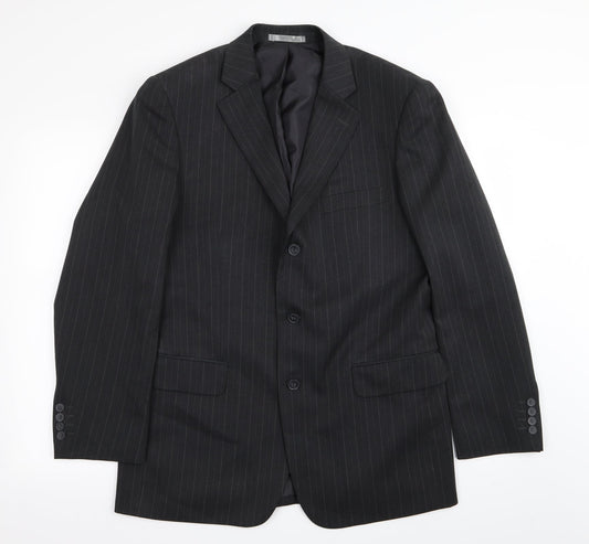 Taylor & Wright Mens Black Striped  Jacket Blazer Size 40