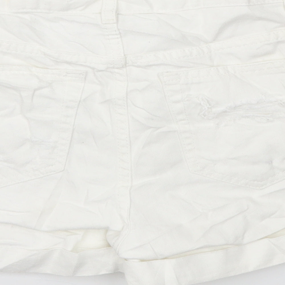 Topshop Womens White   Cut-Off Shorts Size 6