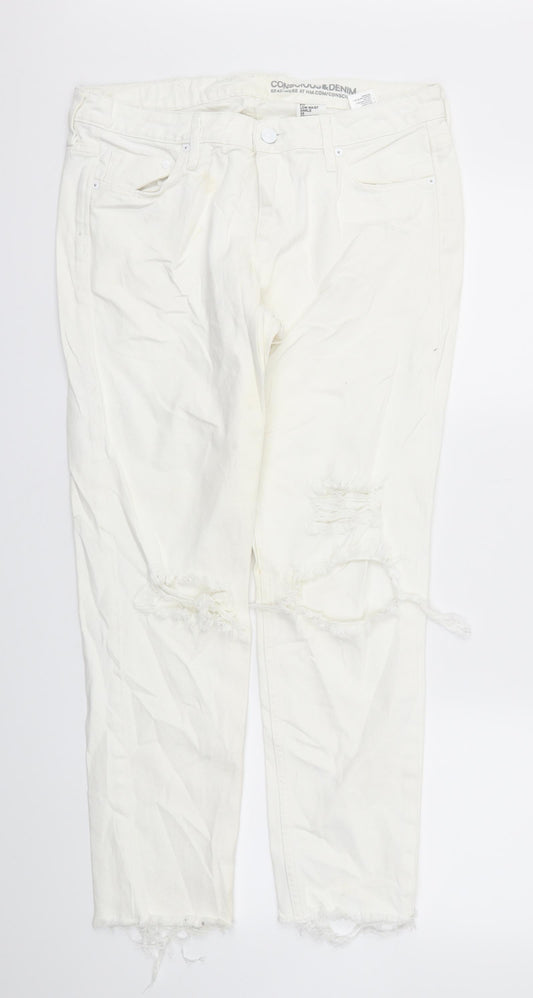H&M Womens White   Straight Jeans Size 34 L28 in
