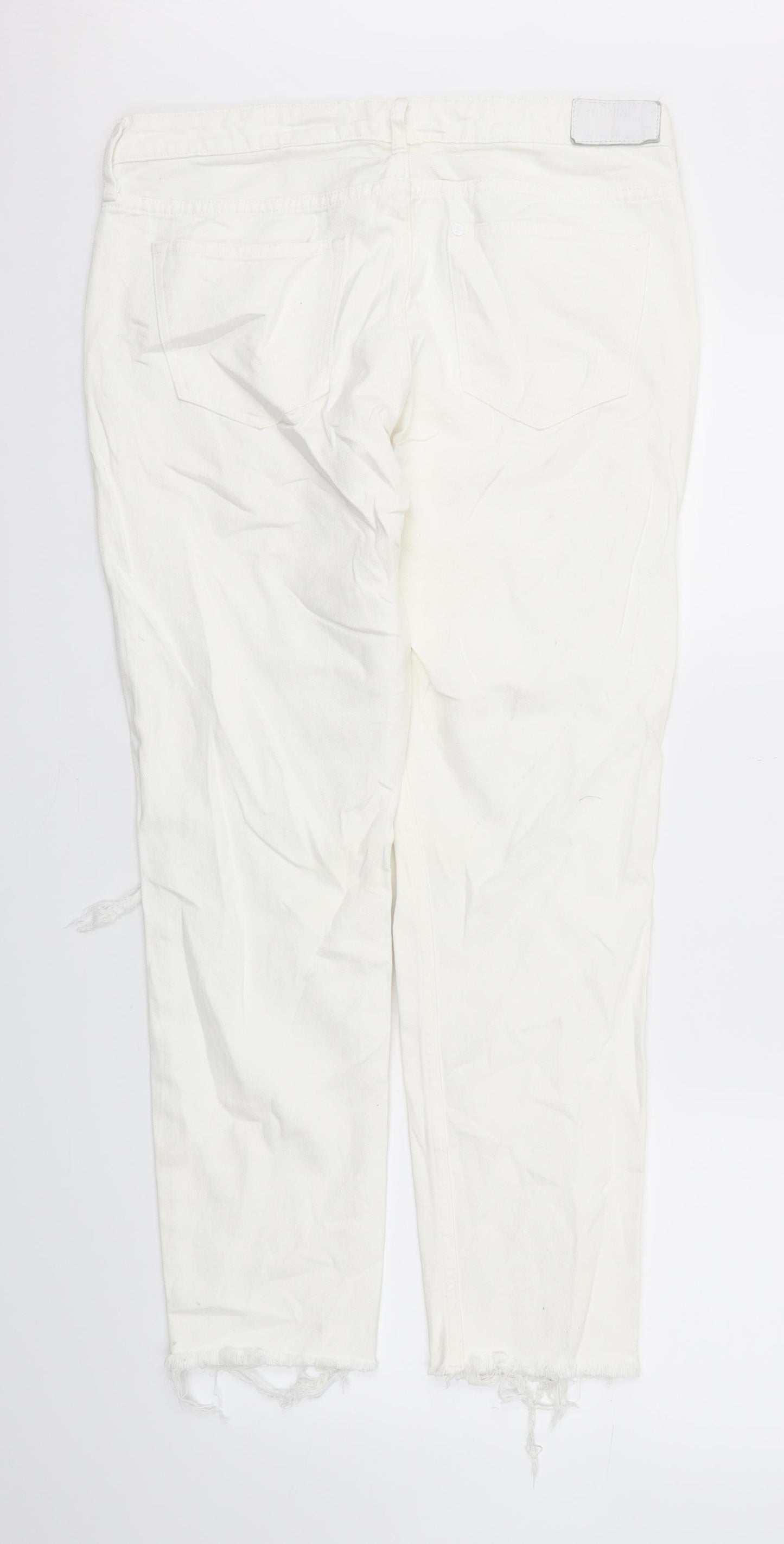 H&M Womens White   Straight Jeans Size 34 L28 in