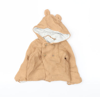 Additional front view of Marks & Spencer Baby Brown Basic Jacket Jacket, size 3-6, Months