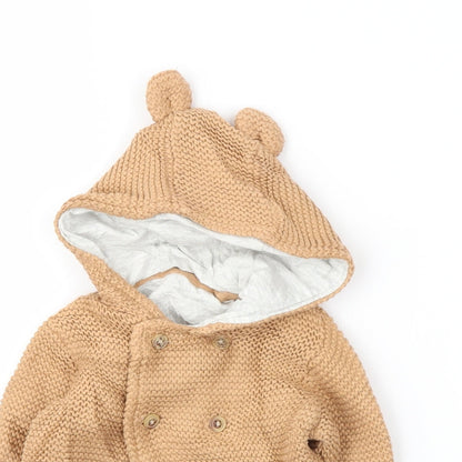 Close-up detail of Marks & Spencer Baby Brown Basic Jacket Jacket, size 3-6, Months