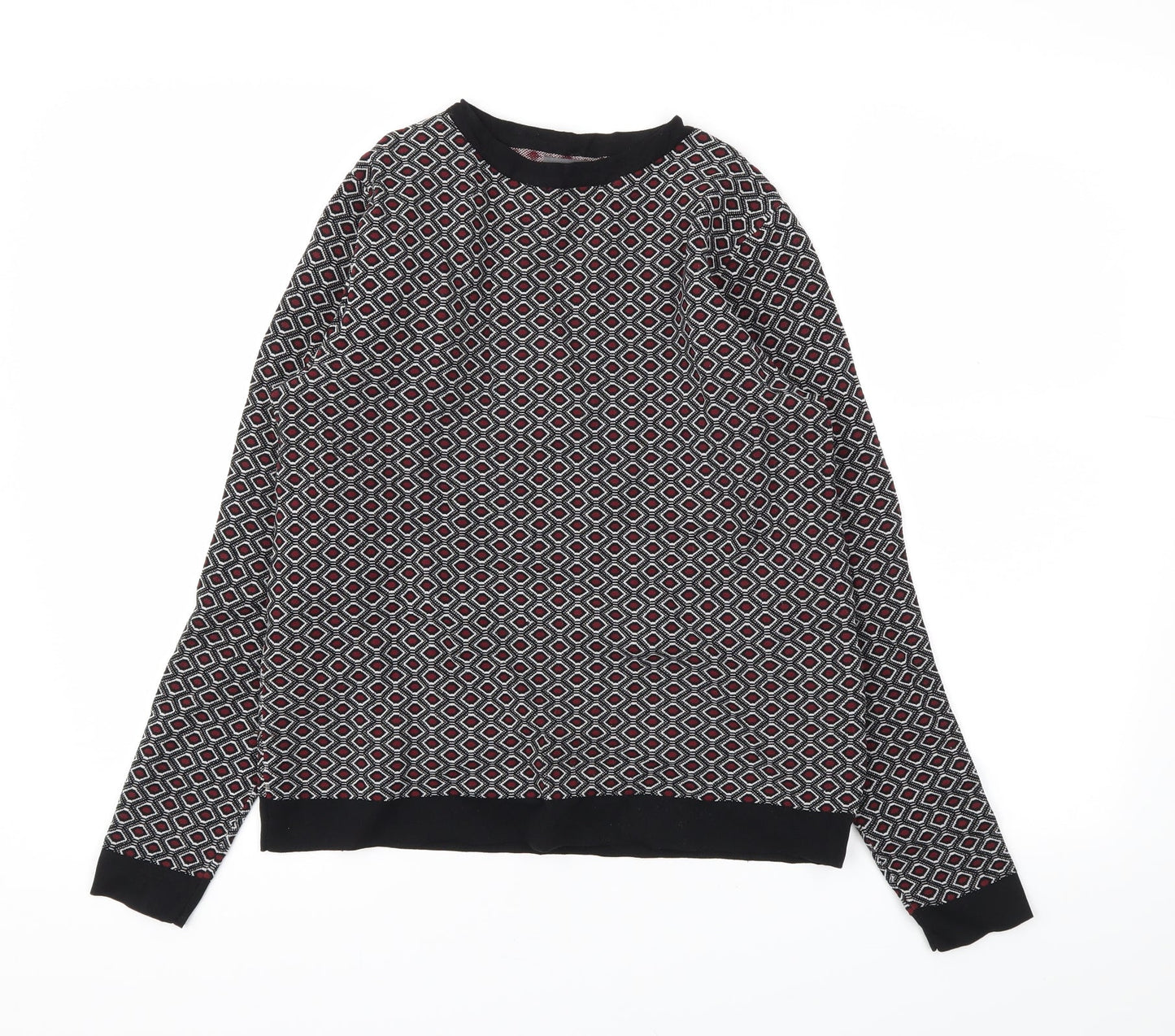 Papaya Womens Black Argyle/Diamond  Pullover Jumper Size 12