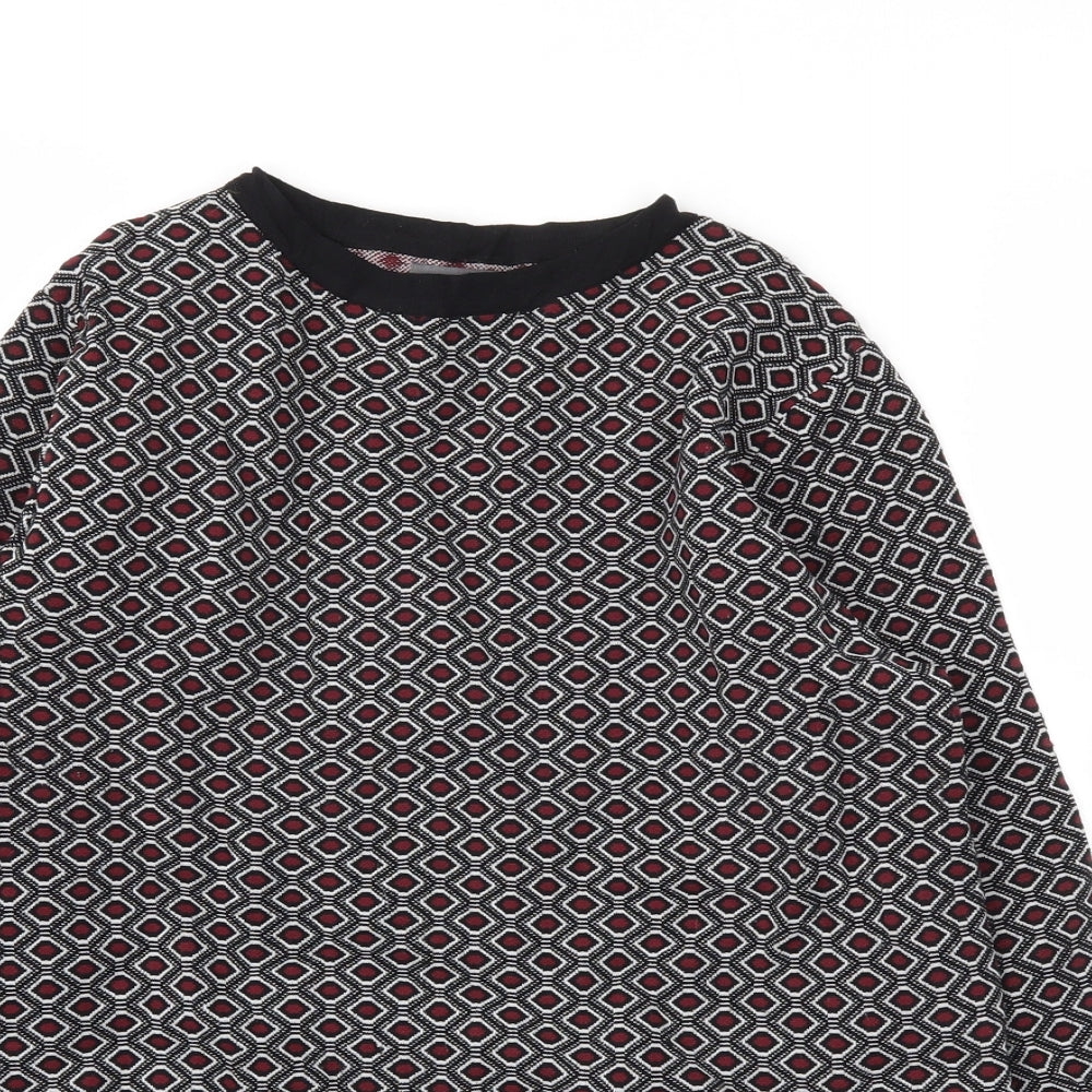 Papaya Womens Black Argyle/Diamond  Pullover Jumper Size 12
