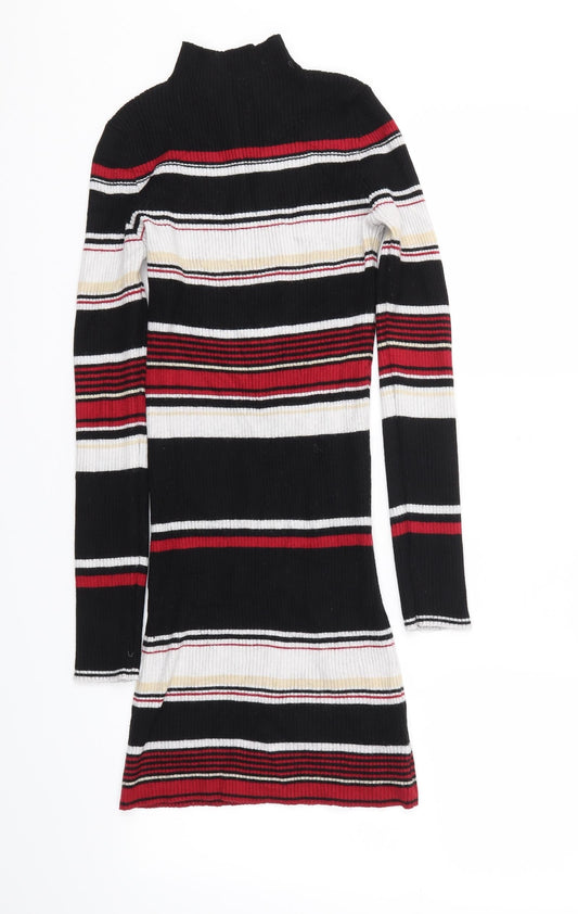 Shinestar Womens Multicoloured Striped  A-Line  Size M