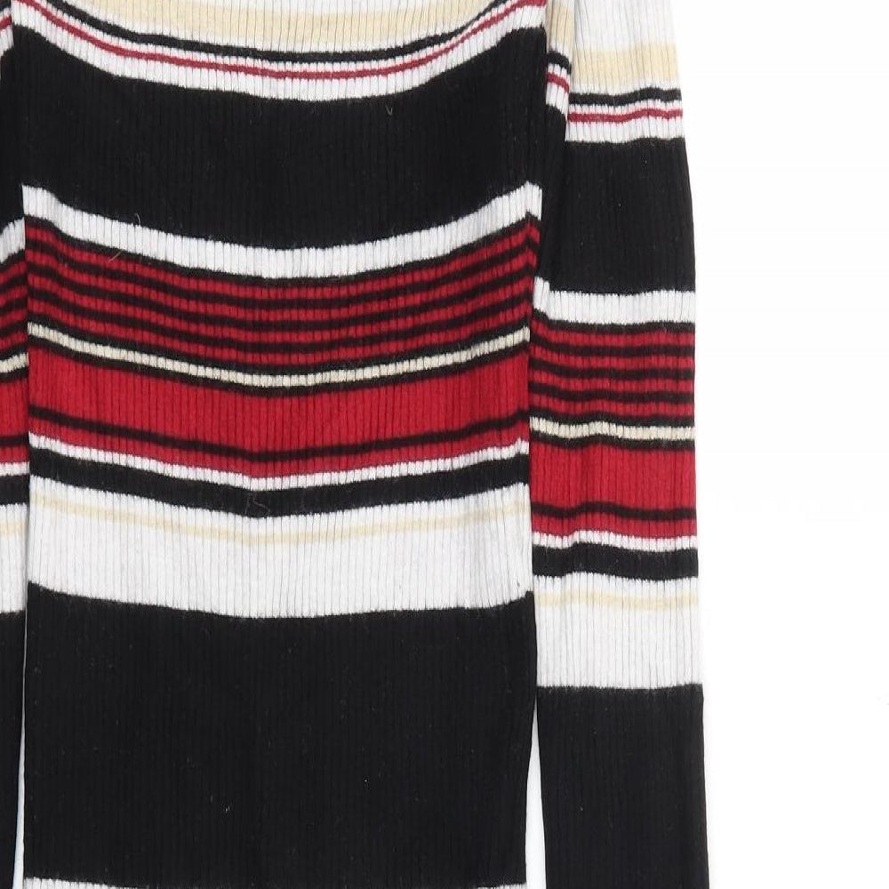 Shinestar Womens Multicoloured Striped  A-Line  Size M