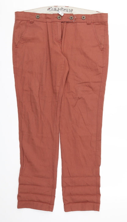 Preloved DENIM & CO  Womens Brown   Trousers  Size 16 L31 in - Front