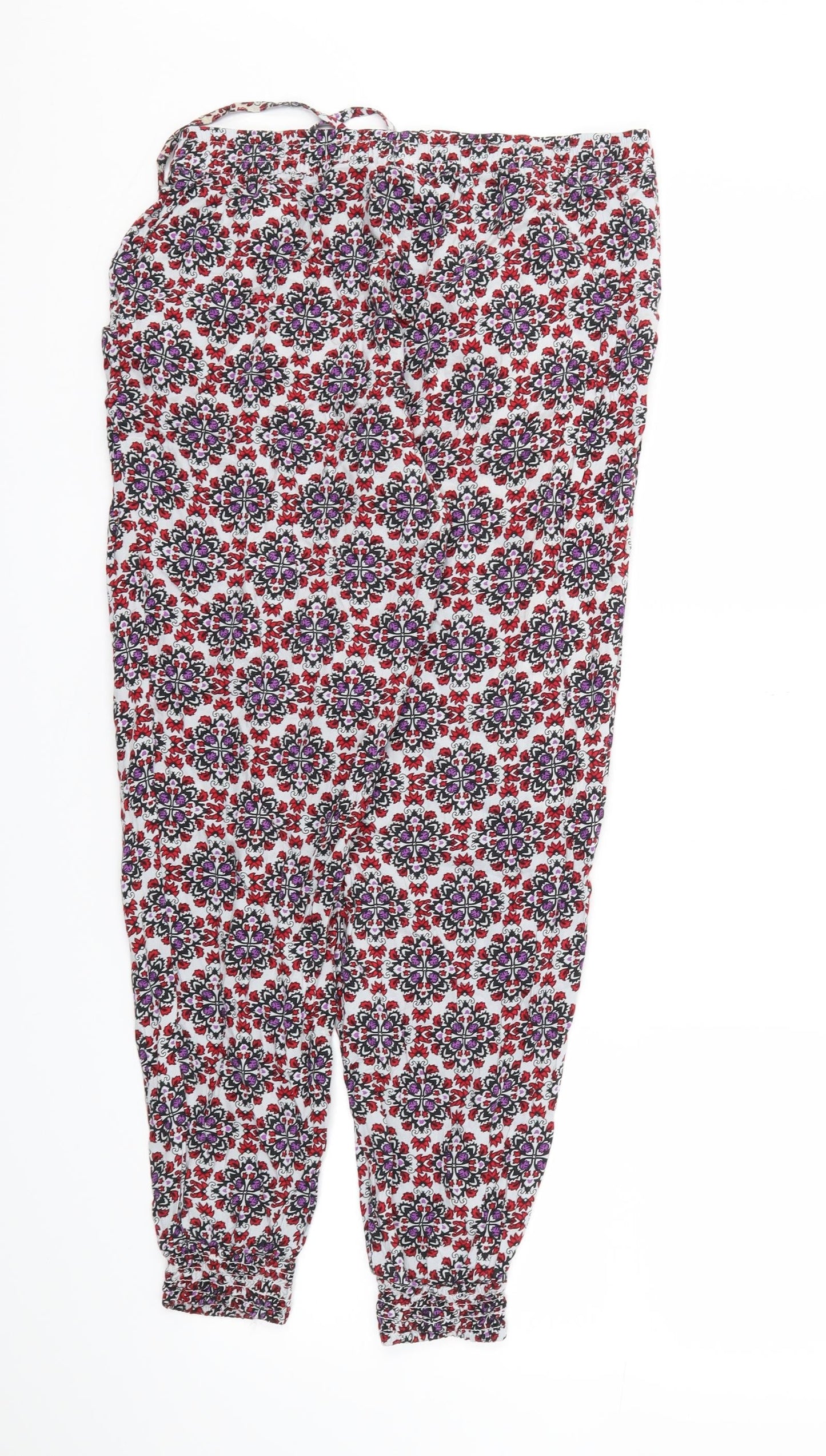 H&M Womens Purple Argyle/Diamond  Jogger Trousers Size 10 L25 in - Stretch waistband