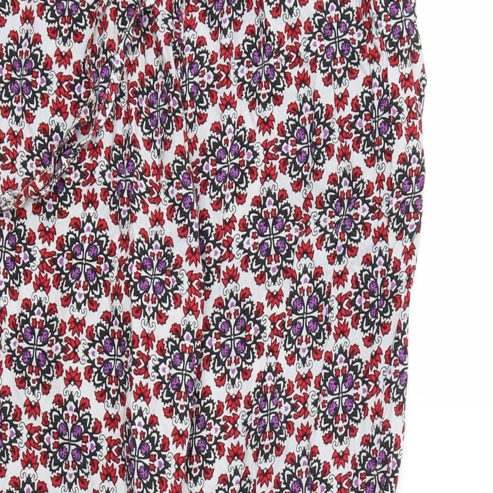 H&M Womens Purple Argyle/Diamond  Jogger Trousers Size 10 L25 in - Stretch waistband