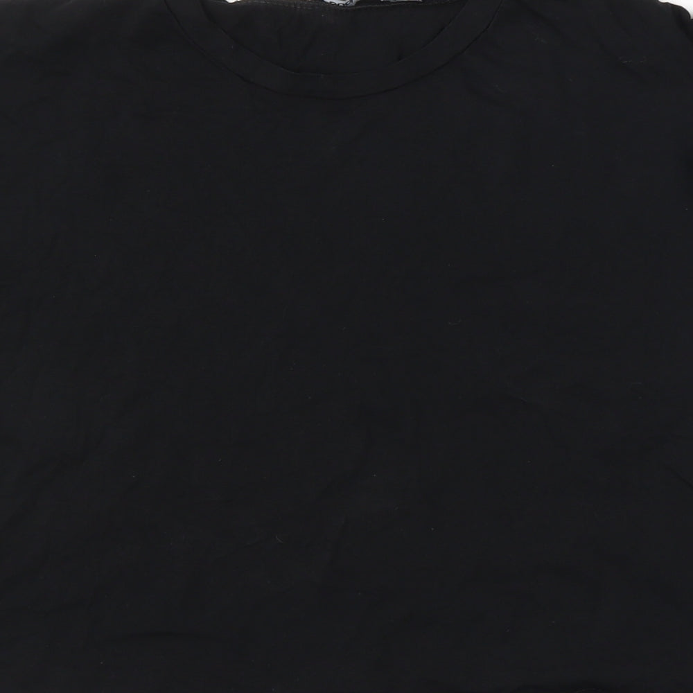 Boohoo Womens Black   Cropped T-Shirt Size 10