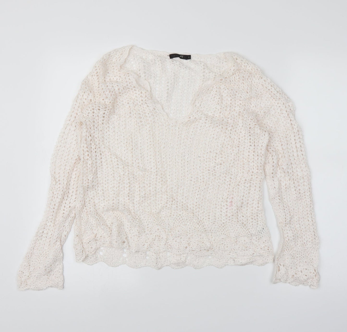 Linea Womens White   Pullover Jumper Size L