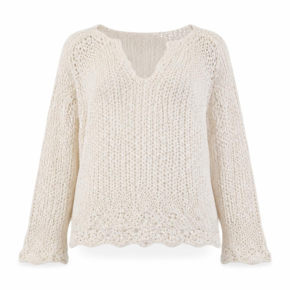 Linea Womens White   Pullover Jumper Size L