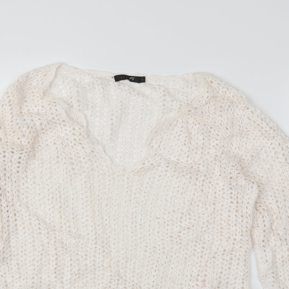 Linea Womens White   Pullover Jumper Size L